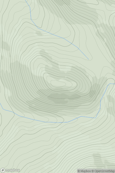 Thumbnail image for Y Foel [Welshpool to Hay-on-Wye] showing contour plot for surrounding peak